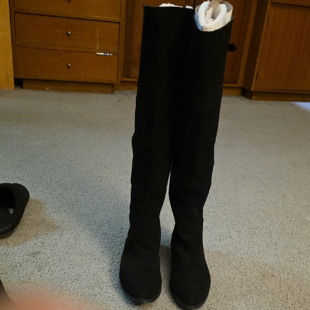 Charles David Black Over the Knee Suede Boots